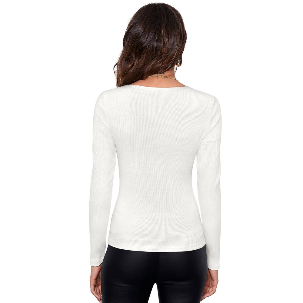 Odette White Cotton Solid Top for Women