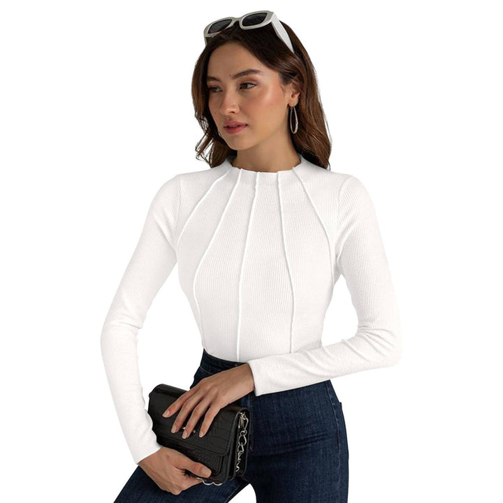 Odette White Cotton Solid Top for Women