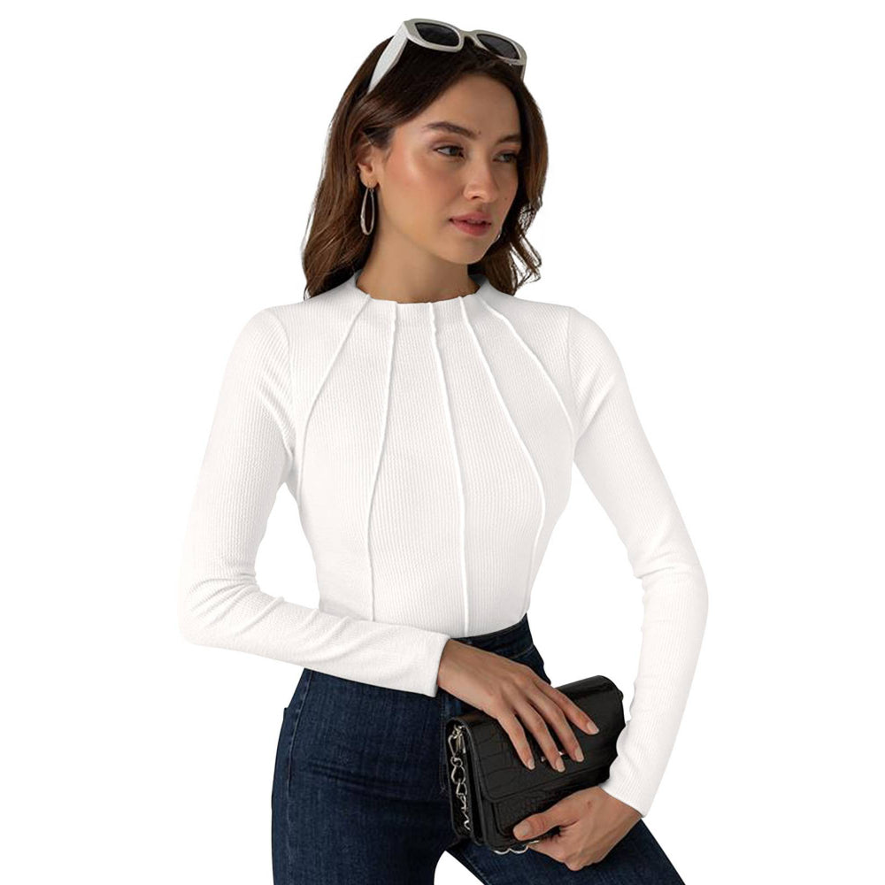 Odette White Cotton Solid Top for Women