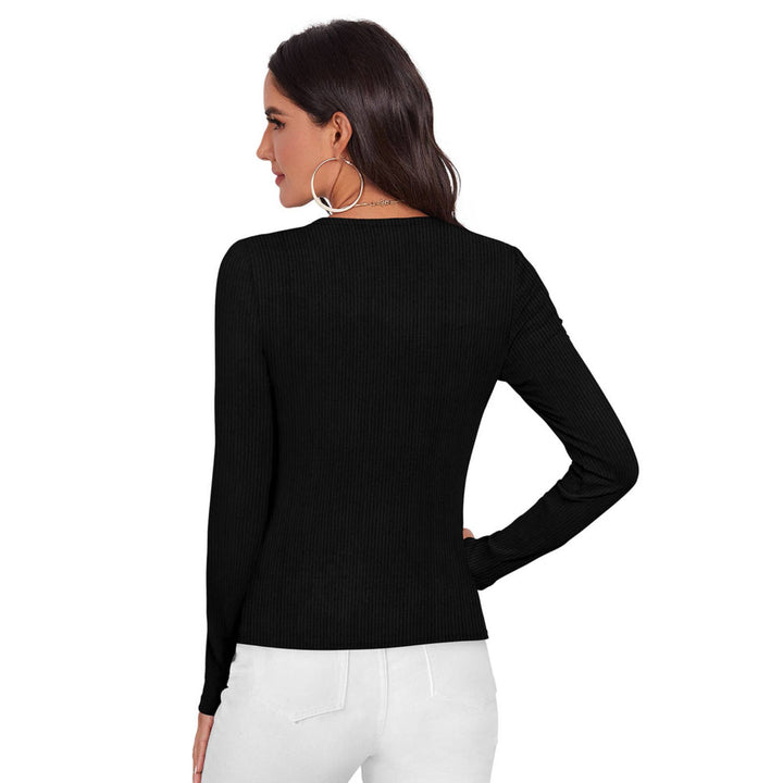 Odette Black Cotton Solid Top for Women