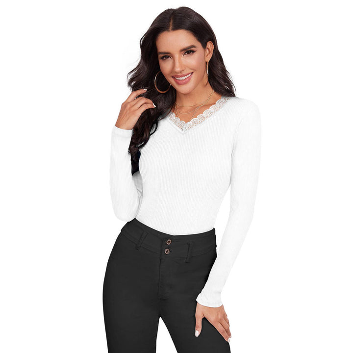 Odette White Cotton Solid Top for Women