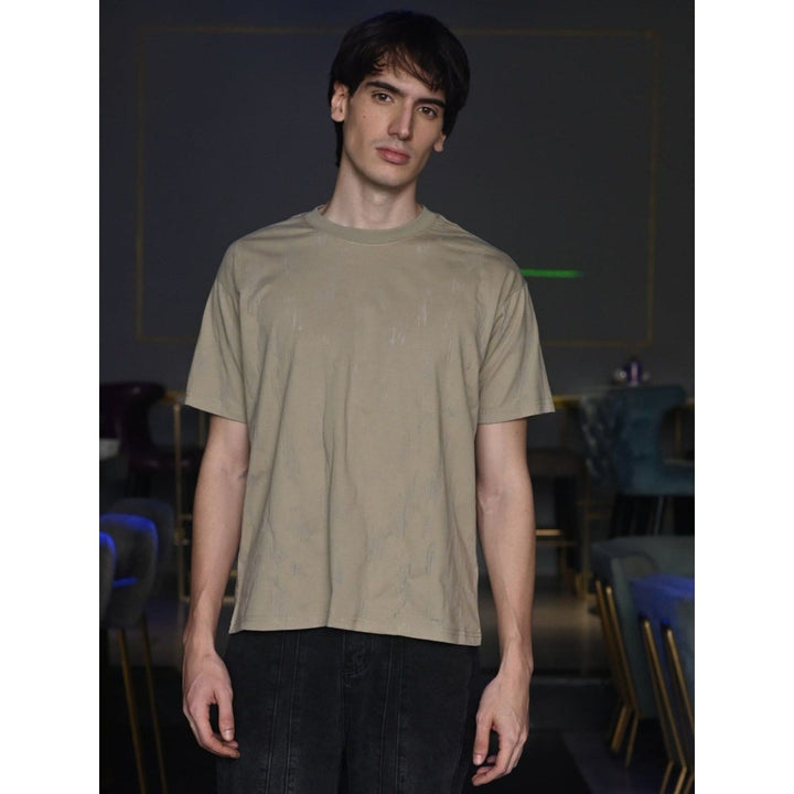 Odette Franco Tan Solid Designed Cotton jersey T-shirt For Men