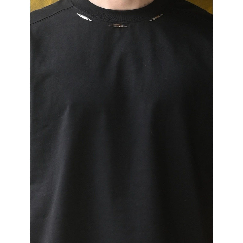 Odette Franco Black Solid Cotton jersey T-shirt For Men