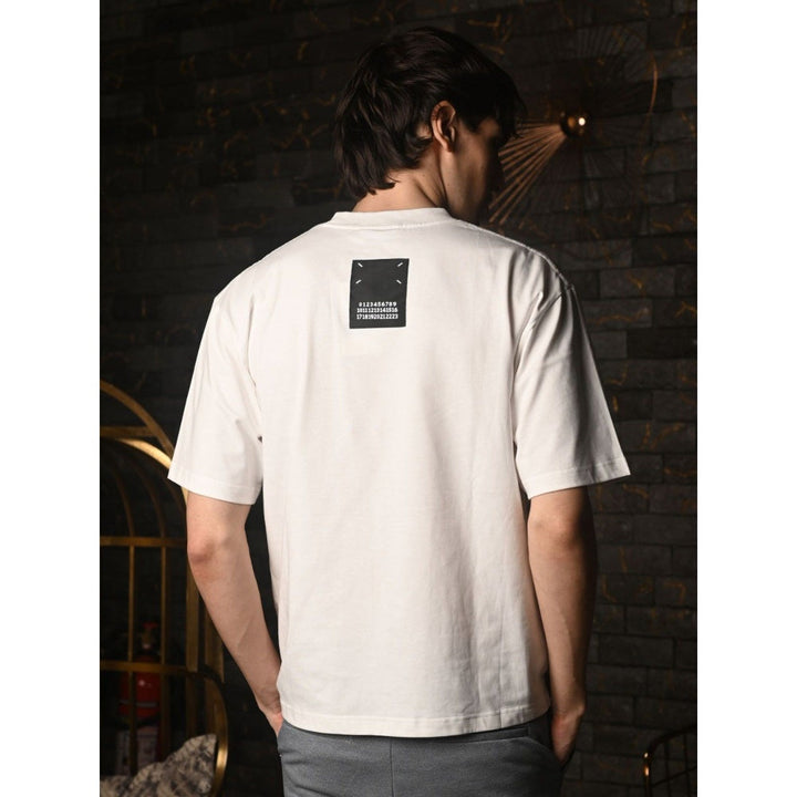 Odette Franco White Patterned Cotton jersey T-shirt For Men