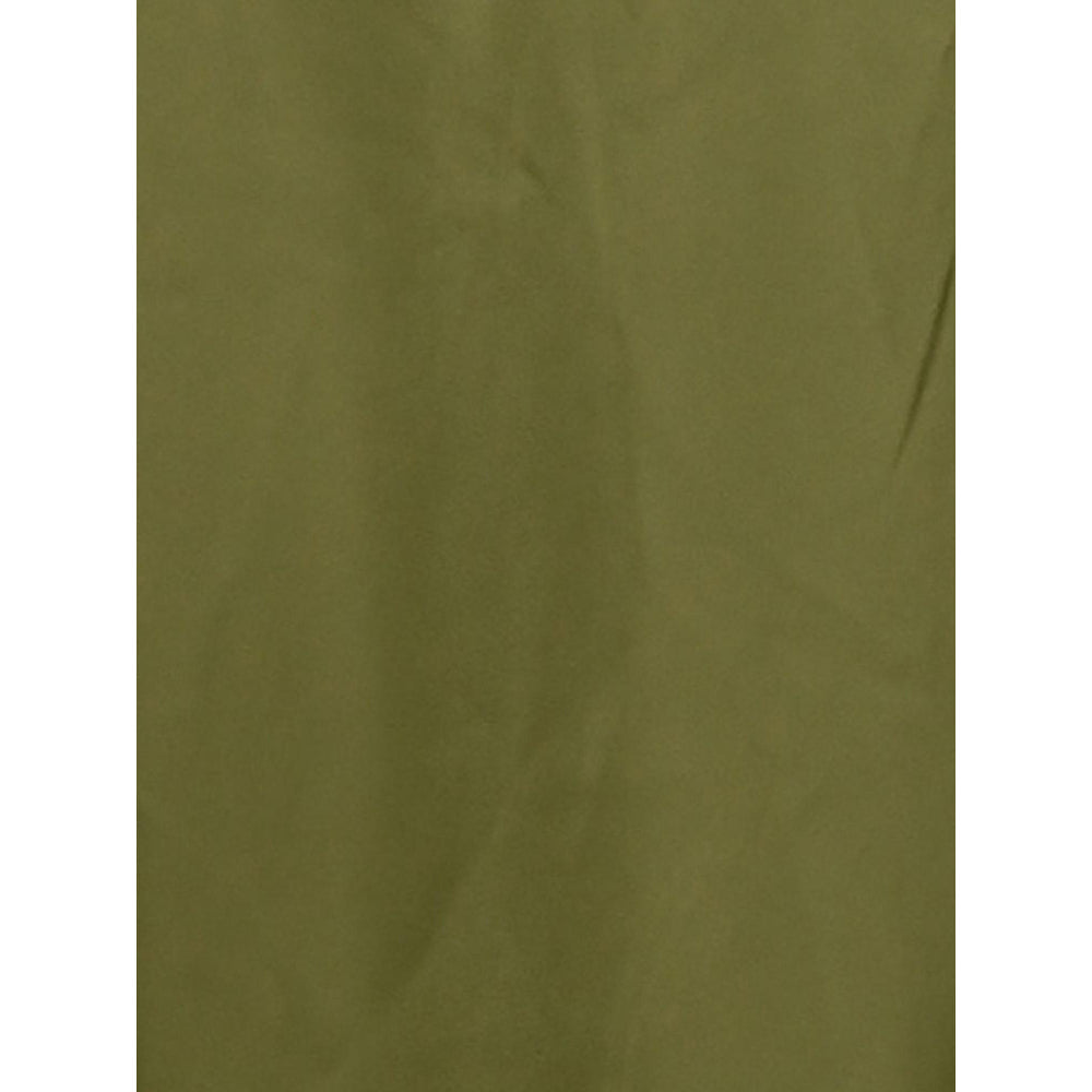 Odette Olive Green Solid Polyester Satin Midi Dress