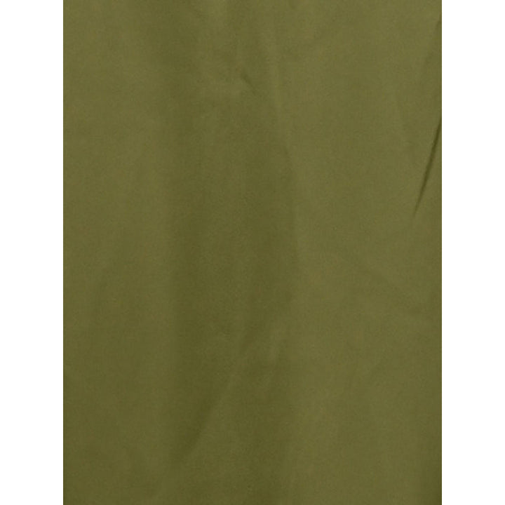 Odette Olive Green Solid Polyester Satin Midi Dress