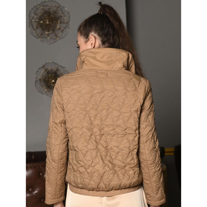 Odette Women Beige Polyester Embroidered Jacket