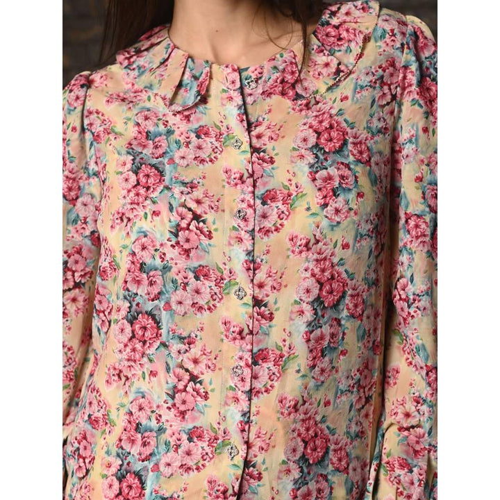 Odette Women Multi-Color Rayon Floral Shirt