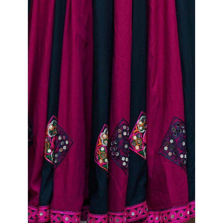 Odette Multi-Color Rayon Stitched Lehenga with Blouse and Dupatta (Set of 3)