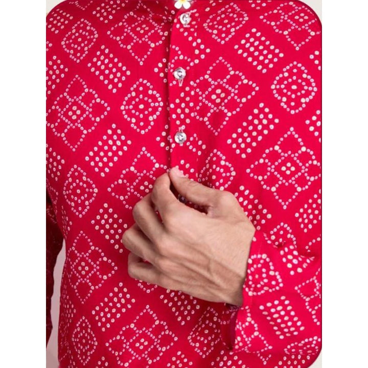 Odette Pink Rayon Printed Stitched Kurta