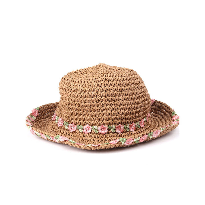 Odette Women Tan Textured Sun Hat