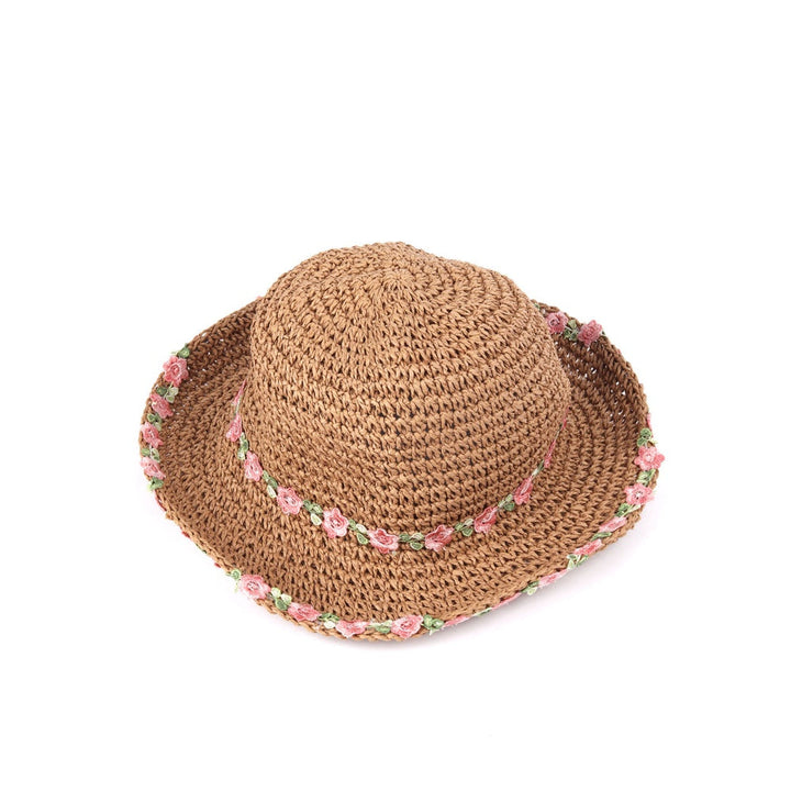 Odette Women Tan Textured Sun Hat