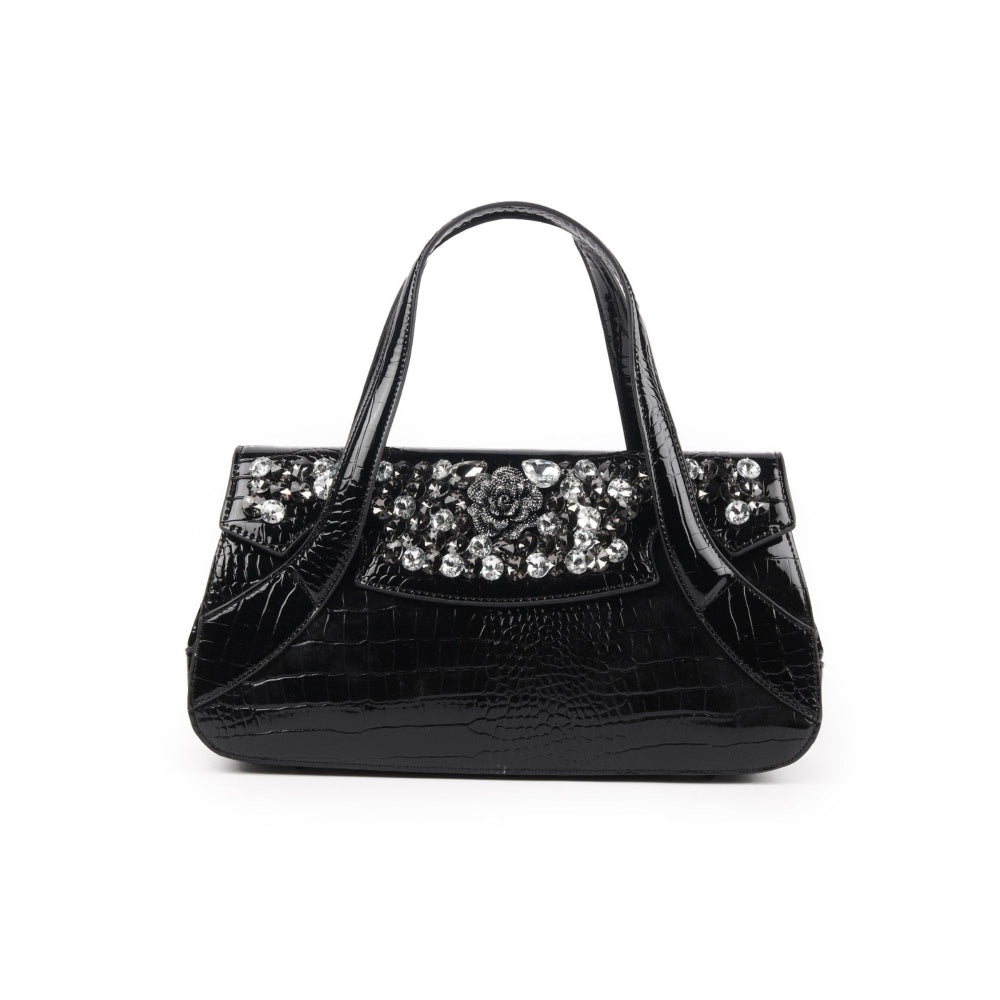 Odette Black Embellished Hand Bag for Women