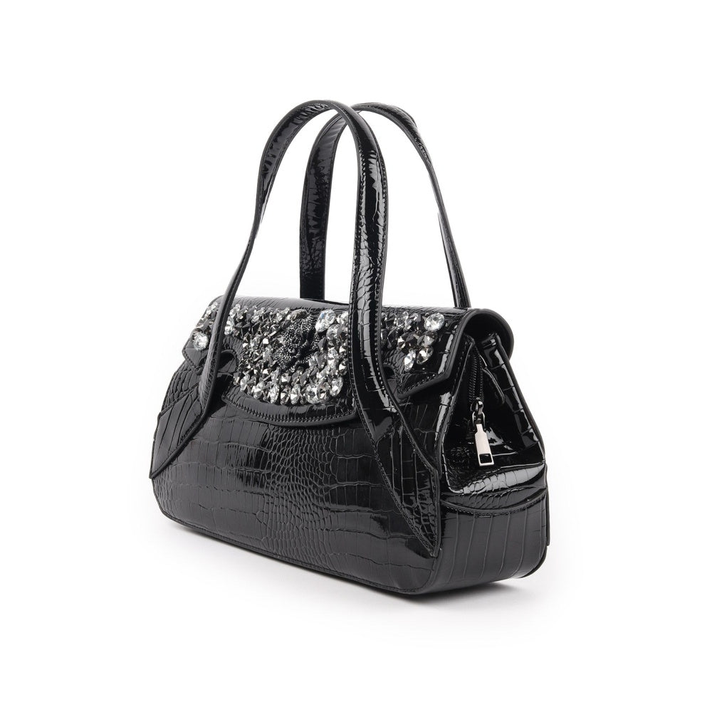 Odette Black Embellished Hand Bag for Women