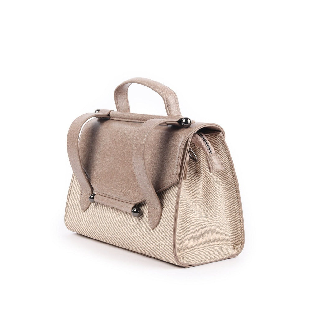 Odette Beige Patterned Hand Bag for Women