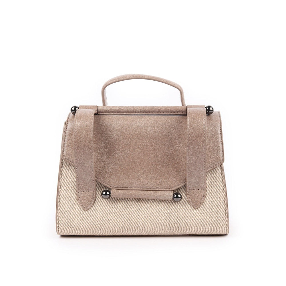 Odette Beige Patterned Hand Bag for Women