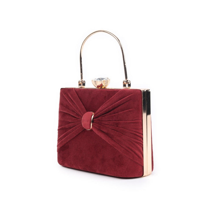 Odette Maroon Solid Clutch for Women