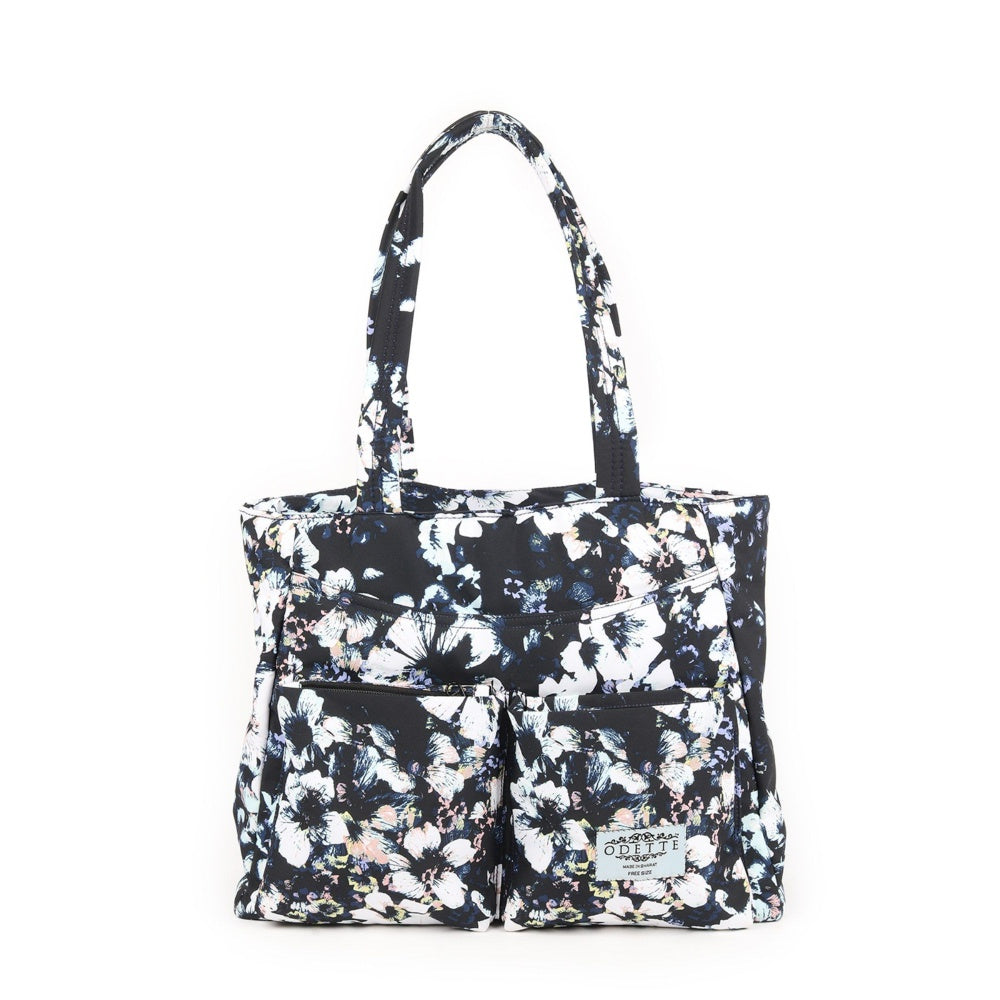 Odette Black and White Pu Tote Bag for Women