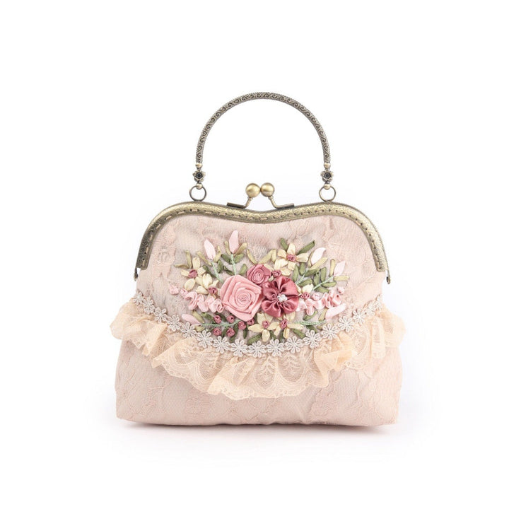 Odette Beige Embroidered Clutch for Women