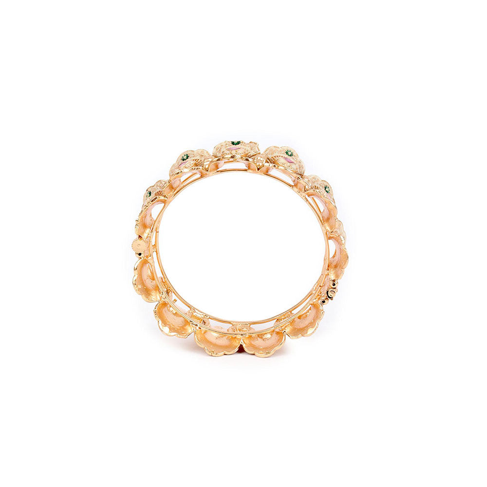 Odette Gold Embellished Bangles for Women - Set of 2