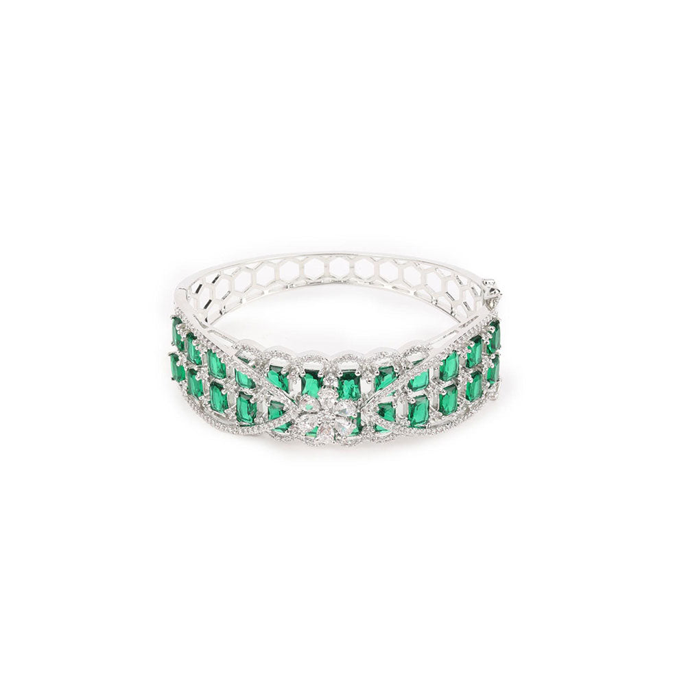 Odette Green Stones Studded Bracelet for Women