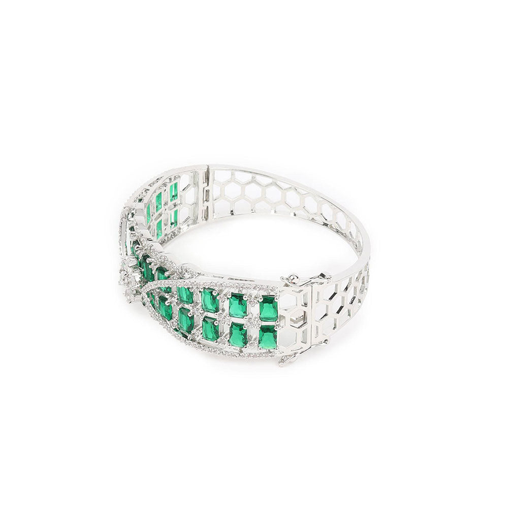 Odette Green Stones Studded Bracelet for Women