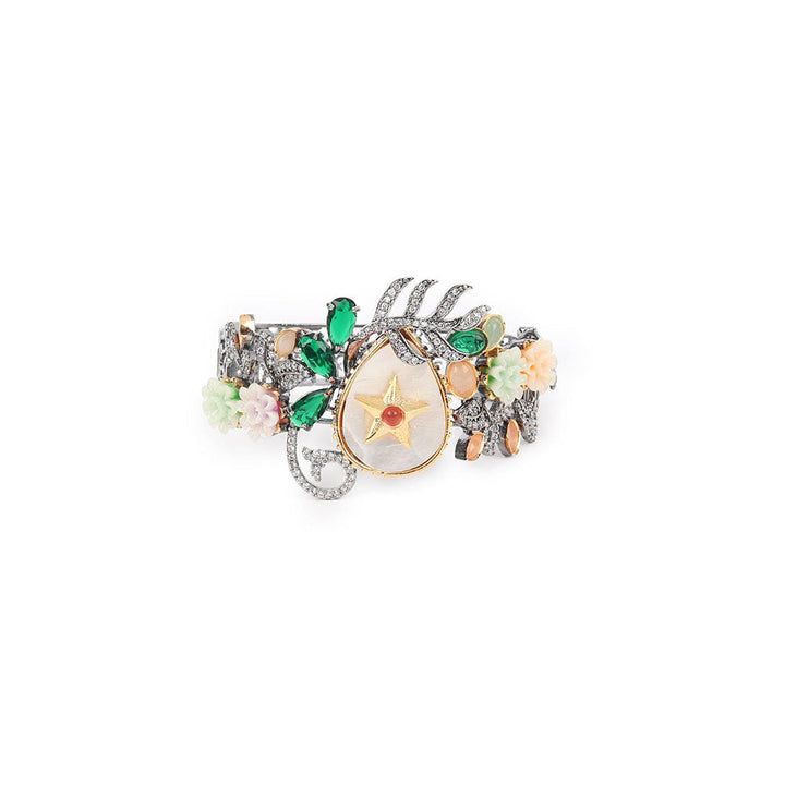 Odette Multi-Color Silver Plated Artificial Stone Bracelet for Women