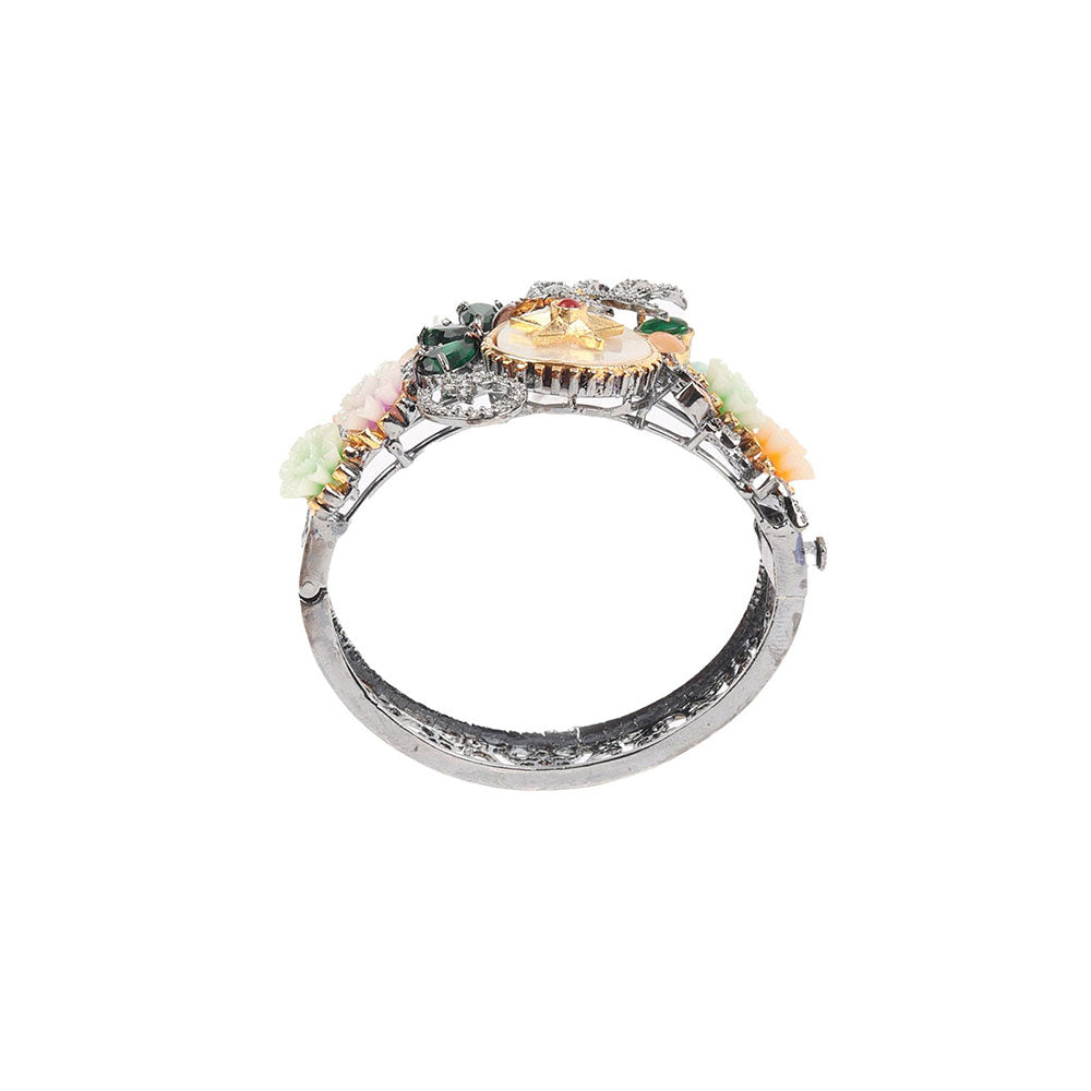 Odette Multi-Color Silver Plated Artificial Stone Bracelet for Women