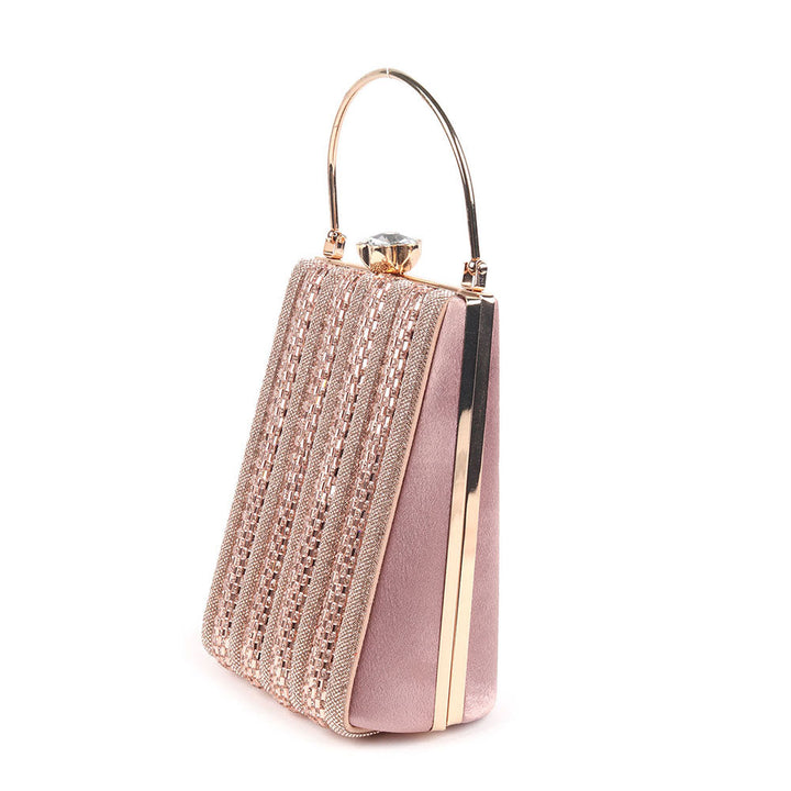 Odette Mauve Embellished Structured Clutch