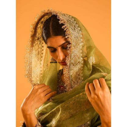 OHH CROW Green Straight Length Kurta with Pant and Dupatta (Set of 3)