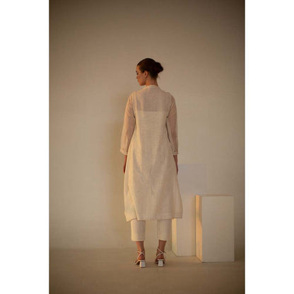 OJA Fern Ivory Kurta and Pant (Set of 3)