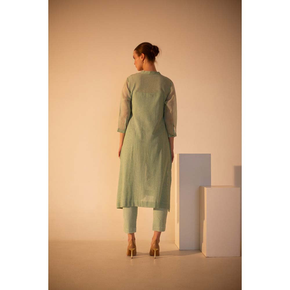 OJA Fern Mint Green Kurta and Pant with Inner (Set of 3)