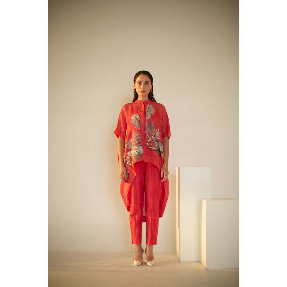 OJA Fern Coral Red 3 Piece Co-Ord (Set of 3)