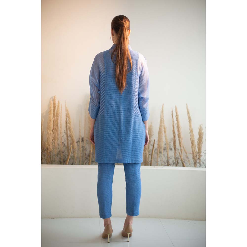 OJA Fern Electric Blue Kurti and Pant with Inner (Set of 3)