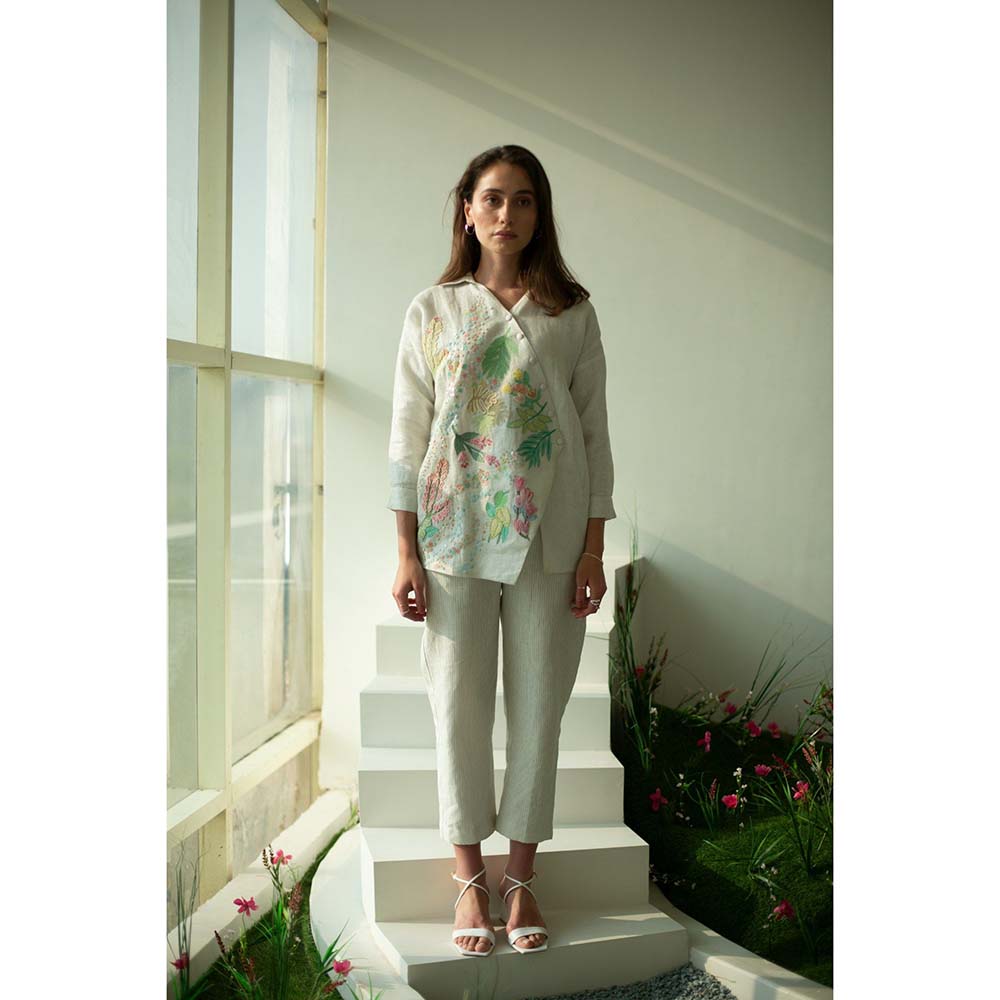 OJA Fern White Linen Co-Ord (Set of 2)