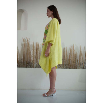 OJA Fern Lemon Yellow Mini Dress