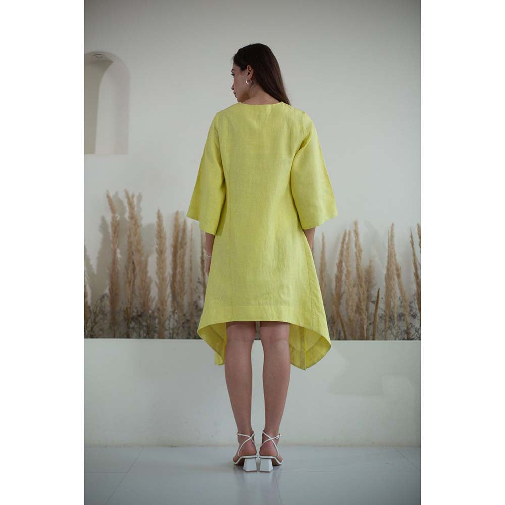 OJA Fern Lemon Yellow Mini Dress