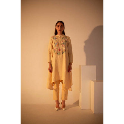 OJA Fern Sand Gold Kurta and Pant (Set of 2)