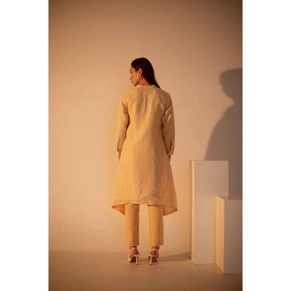 OJA Fern Sand Gold Kurta and Pant (Set of 2)