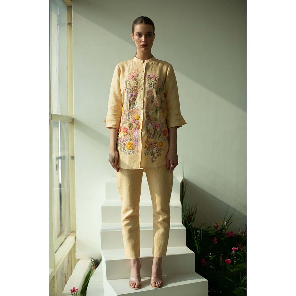 OJA Fern Sand Gold Kurta and Pant (Set of 2)