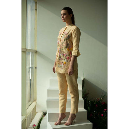 OJA Fern Sand Gold Kurta and Pant (Set of 2)