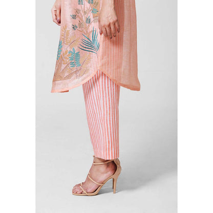 OJA Peach Blossom Kaftan with Pant and Inner (Set of 3)