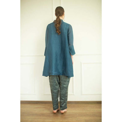 OJA Aurum Teal Tunic and Pant Co-Ord (Set of 2)