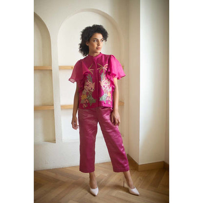 OJA Aurum Pink Shirt and Pant Co-Ord (Set of 2)
