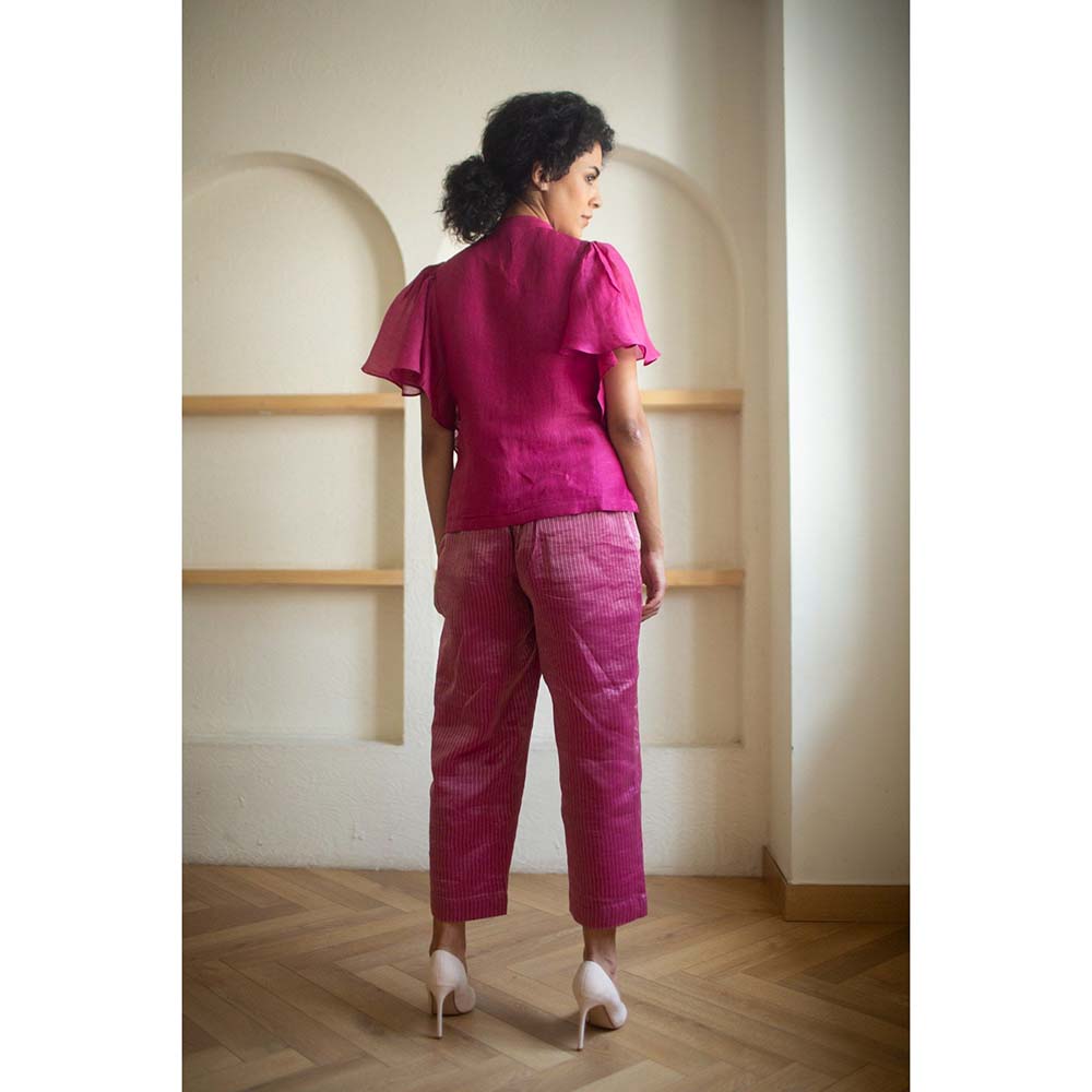 OJA Aurum Pink Shirt and Pant Co-Ord (Set of 2)