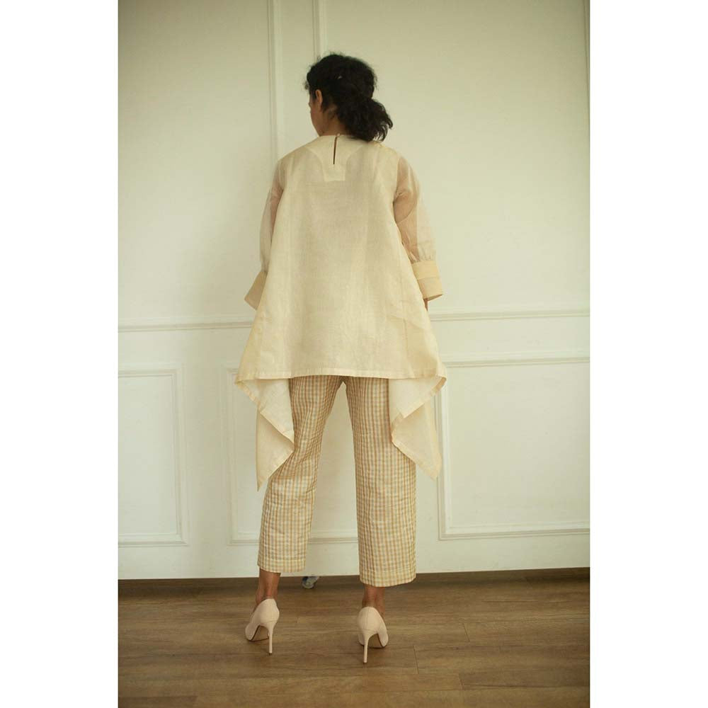 OJA Aurum Ivory Silk Handloom Co-Ord (Set of 2)