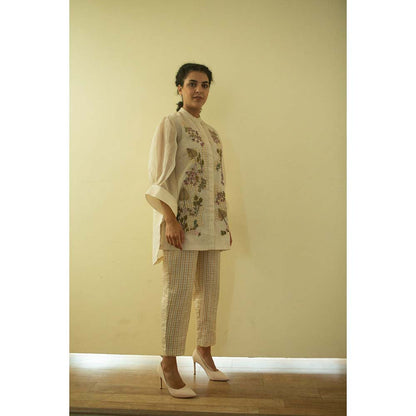 OJA Aurum Ivory Hand Embroidered Co-Ord (Set of 2)