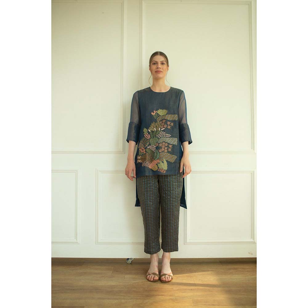 OJA Aurum Marina Navy Blue Co-Ord (Set of 2)