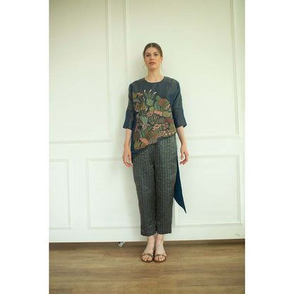 OJA Aurum Marina Silk Embroidered Co-Ord (Set of 2)
