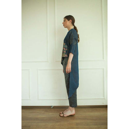 OJA Aurum Marina Silk Embroidered Co-Ord (Set of 2)